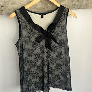 Lace & sateen tank